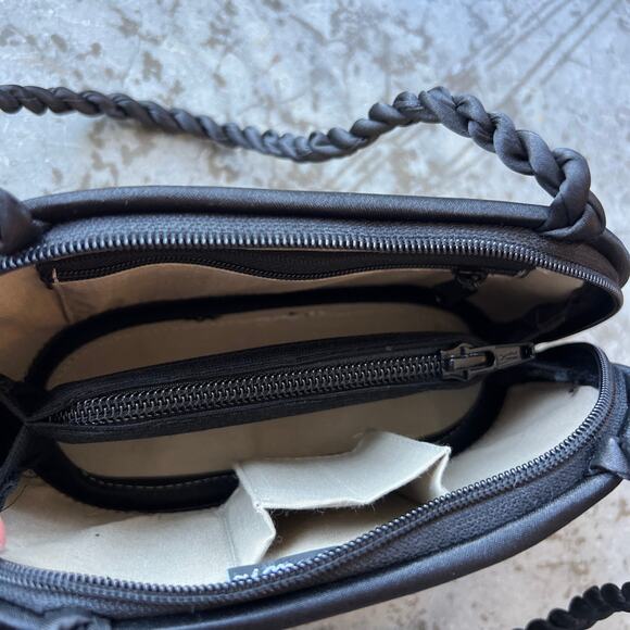 Baskets of Cambodia Handwoven Mini Bag Black & Tan Boho - Picture 6 of 11